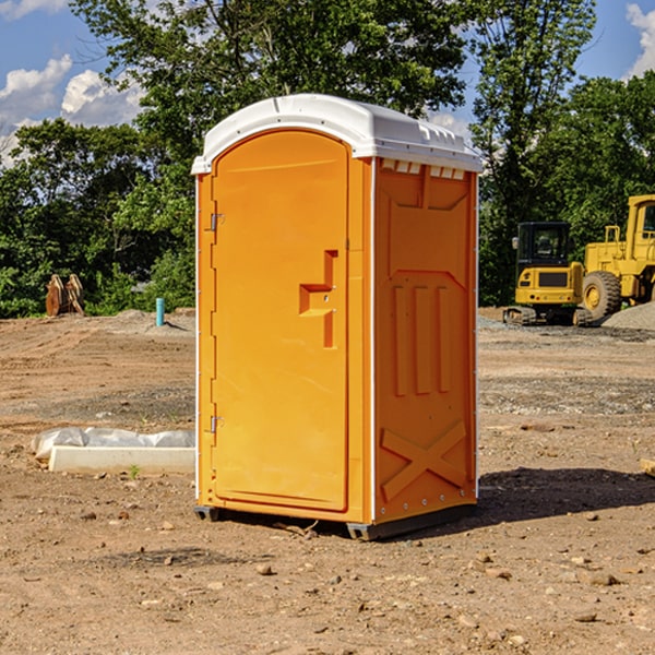 how often are the portable restrooms cleaned and serviced during a rental period in Fluvanna County